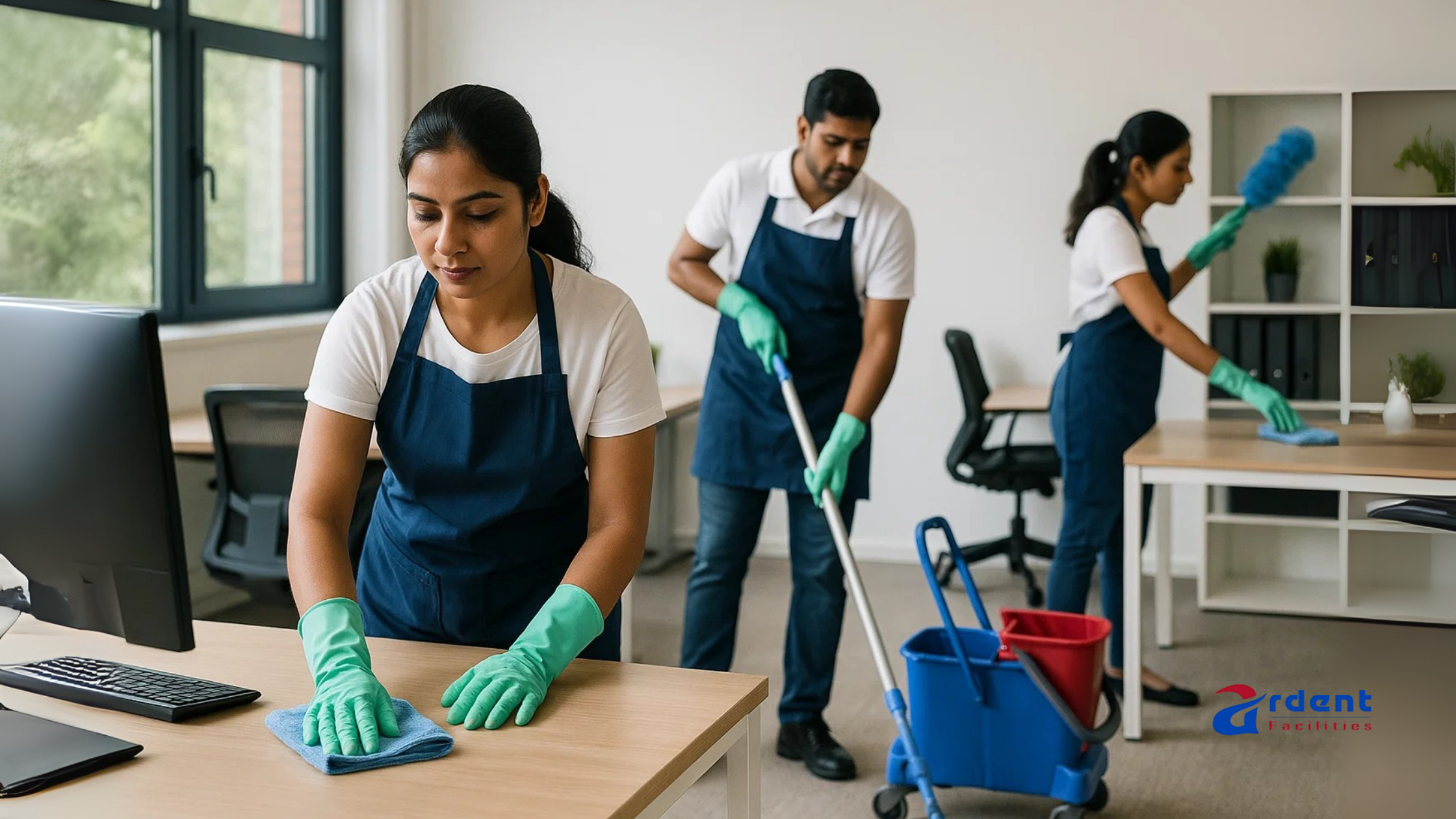 Professional housekeeping staff providing comprehensive cleaning services in Vadodara