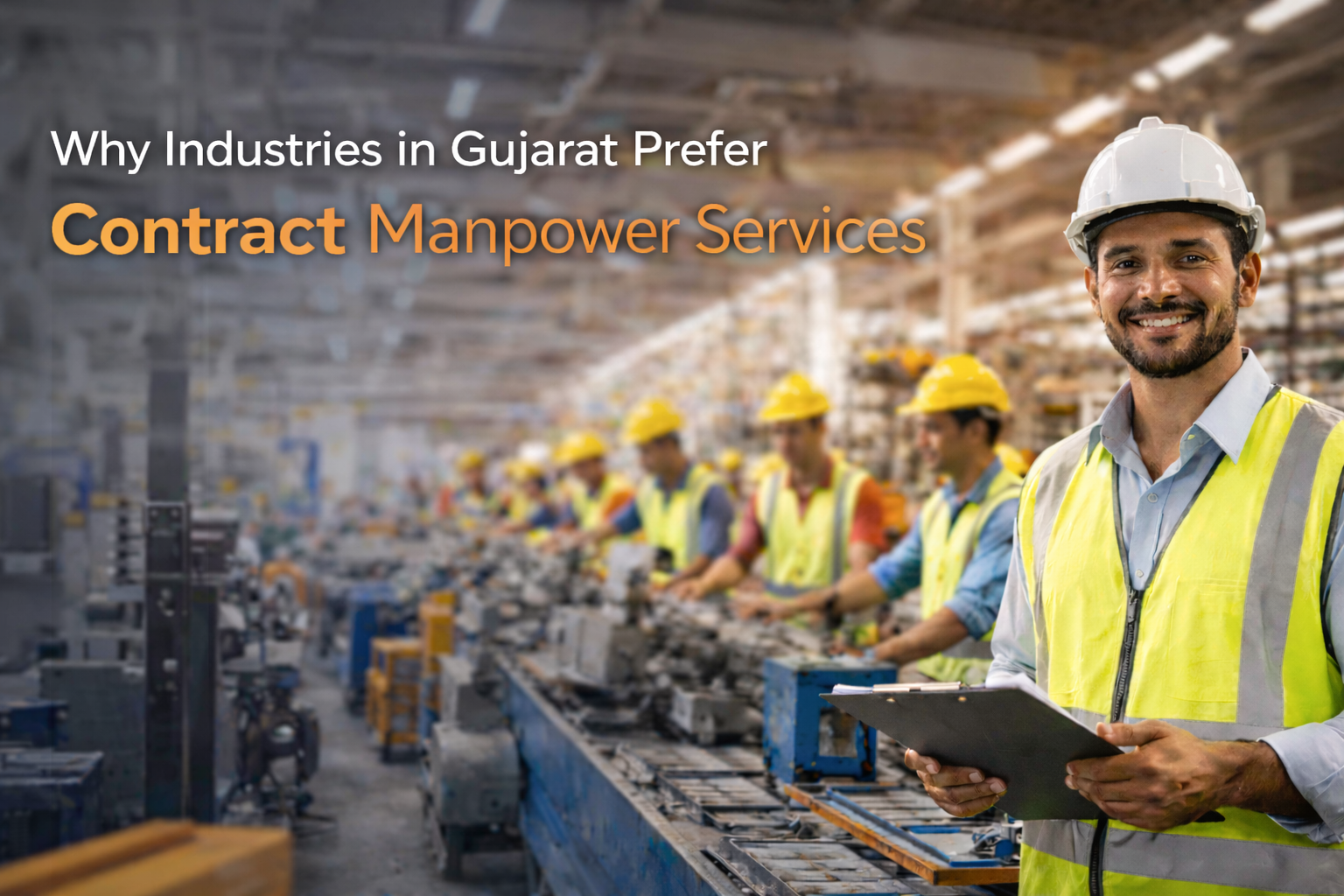 Contract manpower workers at Gujarat manufacturing unit managed by professional manpower supplier