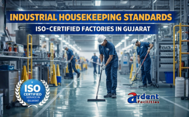 Industrial Housekeeping Standards for ISO-Certified Factories in Gujarat (2) Industrial housekeeping standards for ISO-certified factories in Gujarat with professional cleaning staff in a manufacturing unit