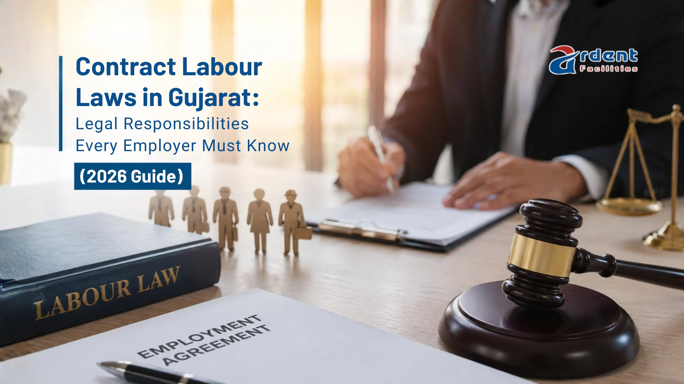 Labour contractor reviewing compliance documents at a Gujarat factory