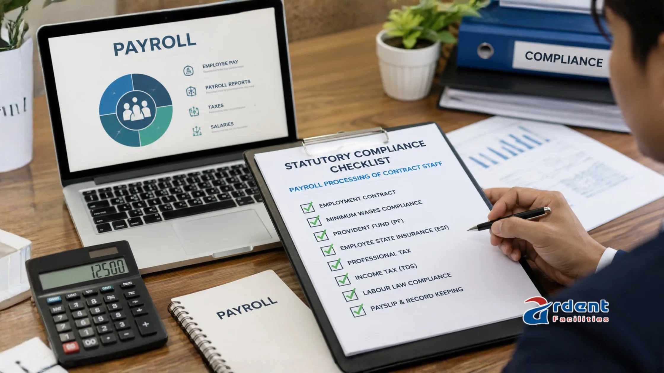 Payroll outsourcing services team managing statutory filings for businesses
