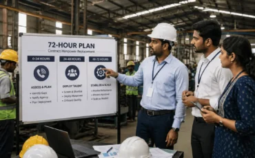 Factory floor manpower supplier replacing contract workers within 72 hours